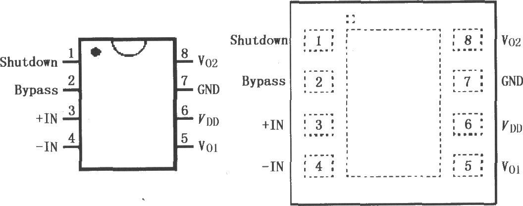 LM4819单片电桥音频功率放大器