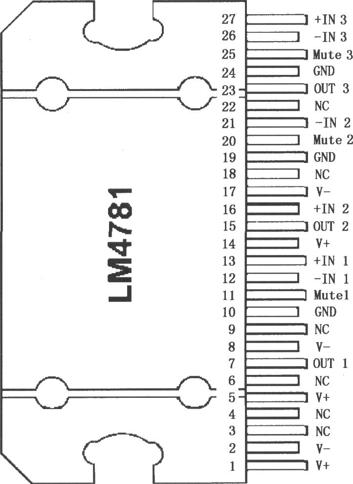LM4781可静噪的三通道音频功率放大器
