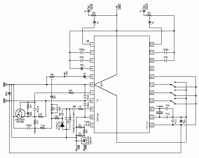 高保真无线立体声音箱电路图引脚功能图