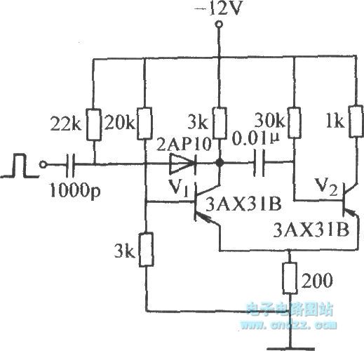 触发信号加至导通管基极的单稳态电