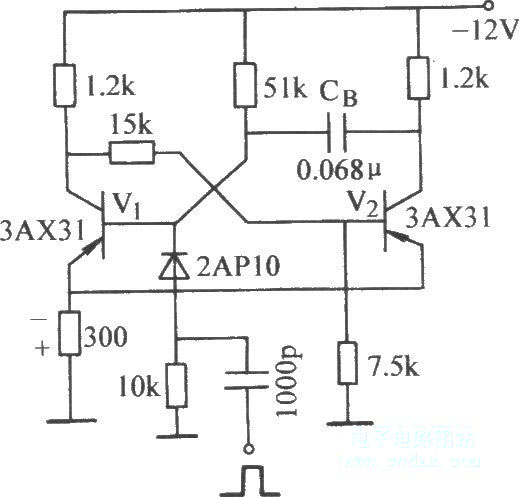 具有自给偏置的单稳态电路