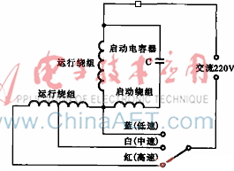 T型绕组抽头调速电动机