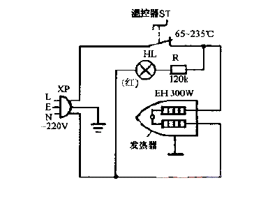 浪盾NTY-1型调温电熨斗电路图