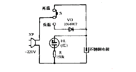 晶宝牌JB-30A调温式离子蒸汽电熨斗电路图