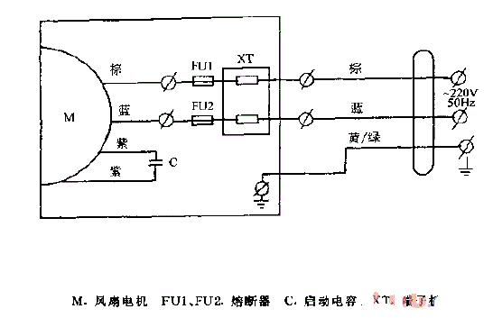 正野牌豪华型风压式百叶窗换气扇电路图