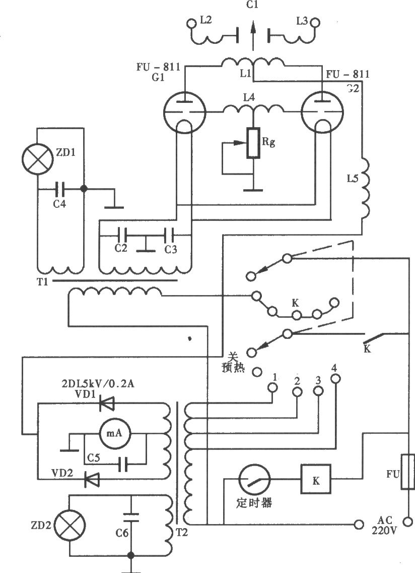 USW-B型超短波电疗机电路