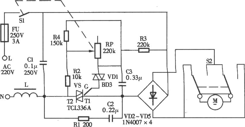 耐奇YB-831A型滚动式按摩健身器电路