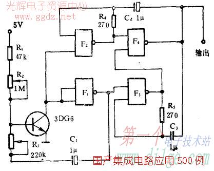 与非门组成双音报警线路