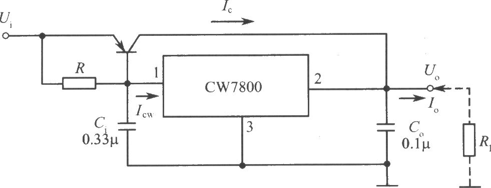 CW7800构成的大电流输出集成稳压电源电路之一