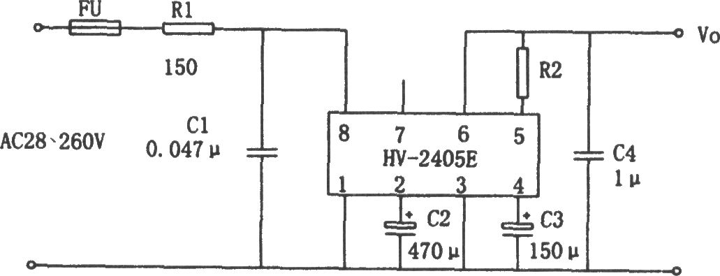 由HV-2405组成的交流市电供电的低压直流稳压电源