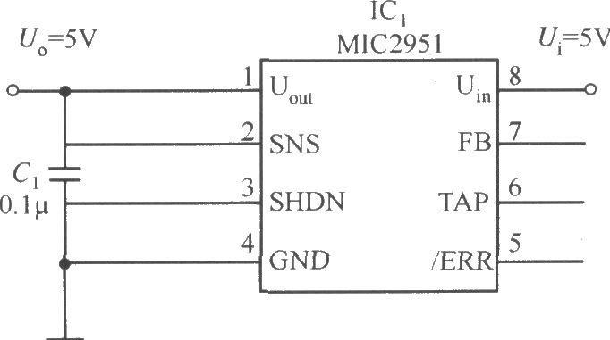 MIC2951构成的5V限流器电路