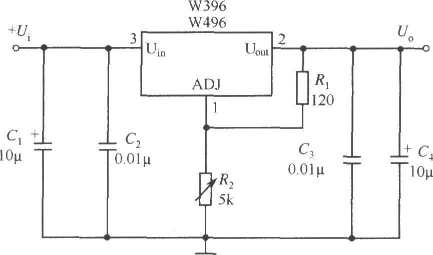 W396／W496组成的输出电压可调的应用电路