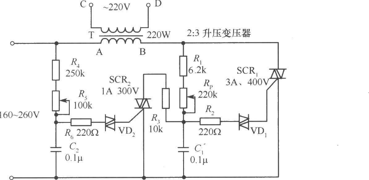 双向可控硅交流稳压器电路