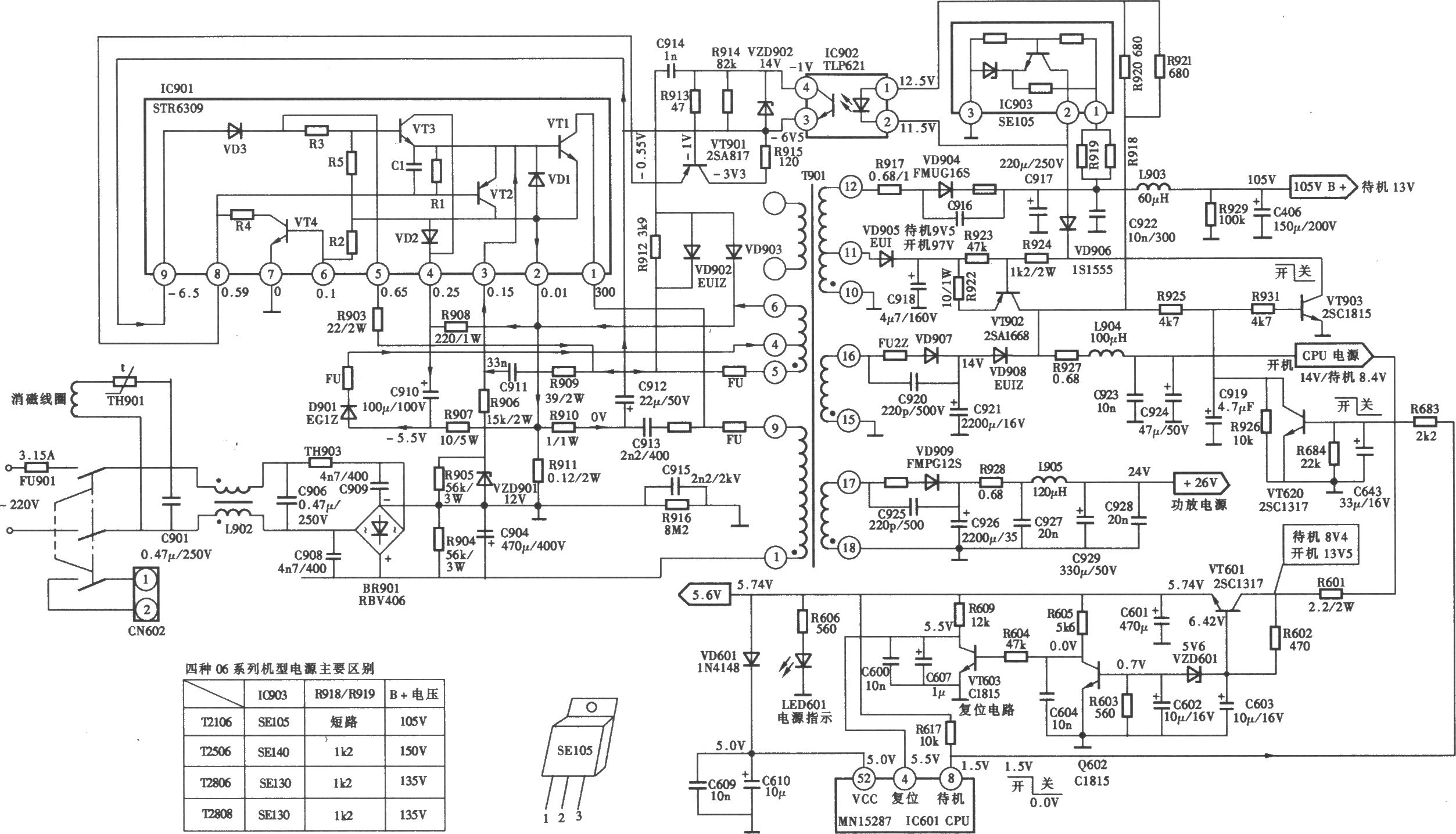 康佳T2106型(“06”系列)彩电开关电源