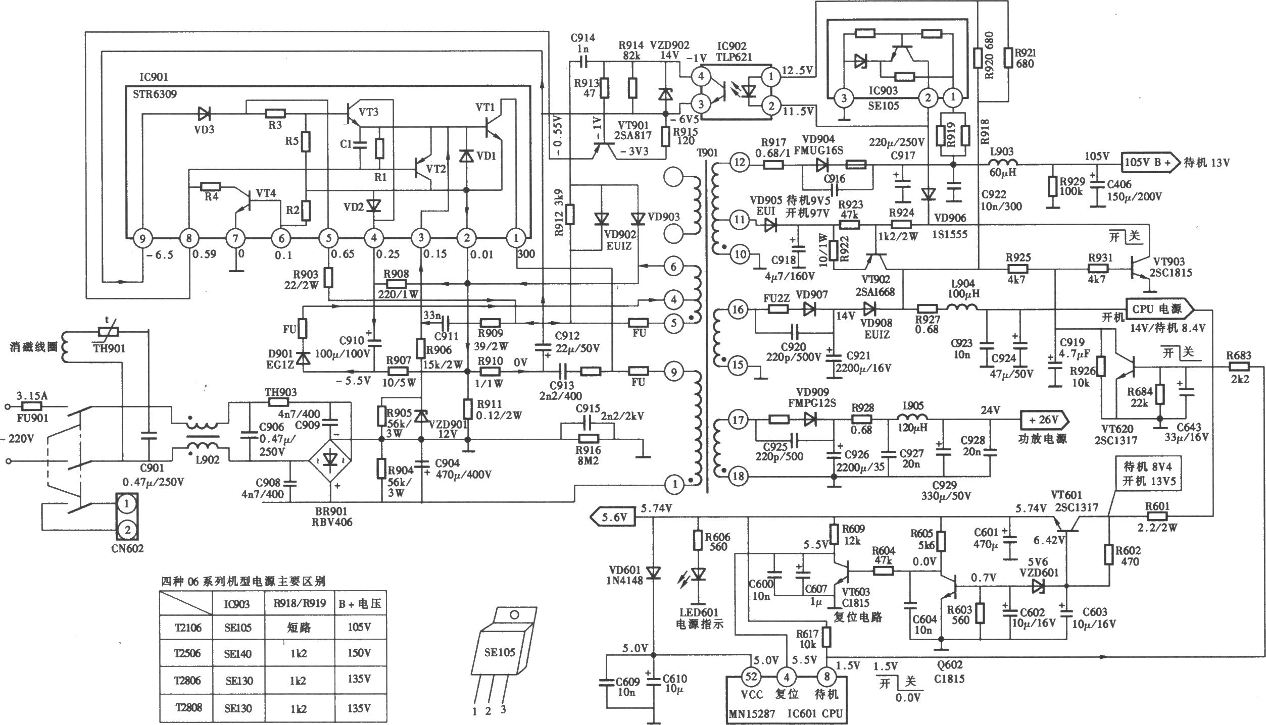 康佳T2106型(“06”系列)彩电开关电源