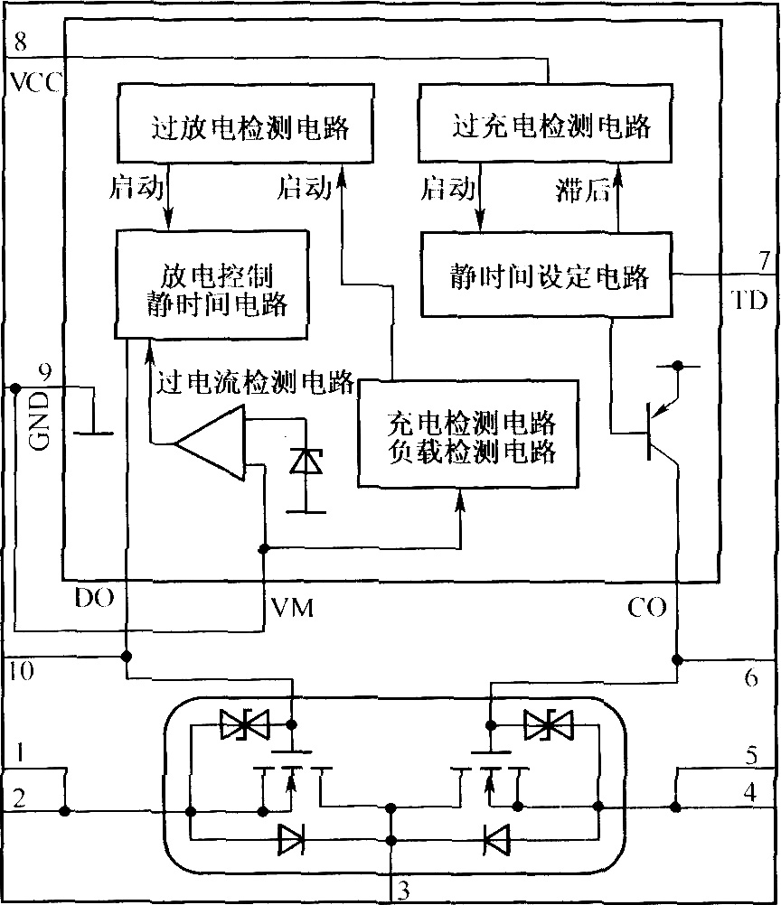 MCP组件(MMl521XV)的内部结构框图及其保护电路