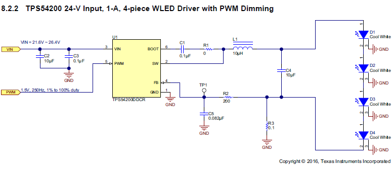 TPS54200WLED 驱动器