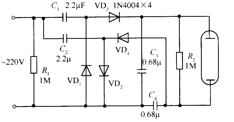 倍压整流电子镇流器电路