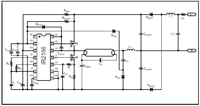 IR2156萤光灯集成电路电子镇流