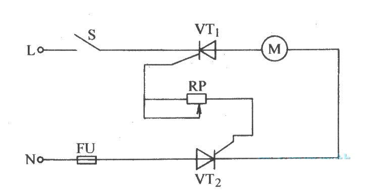 用两只普通晶闸管组装的无级调压电路
