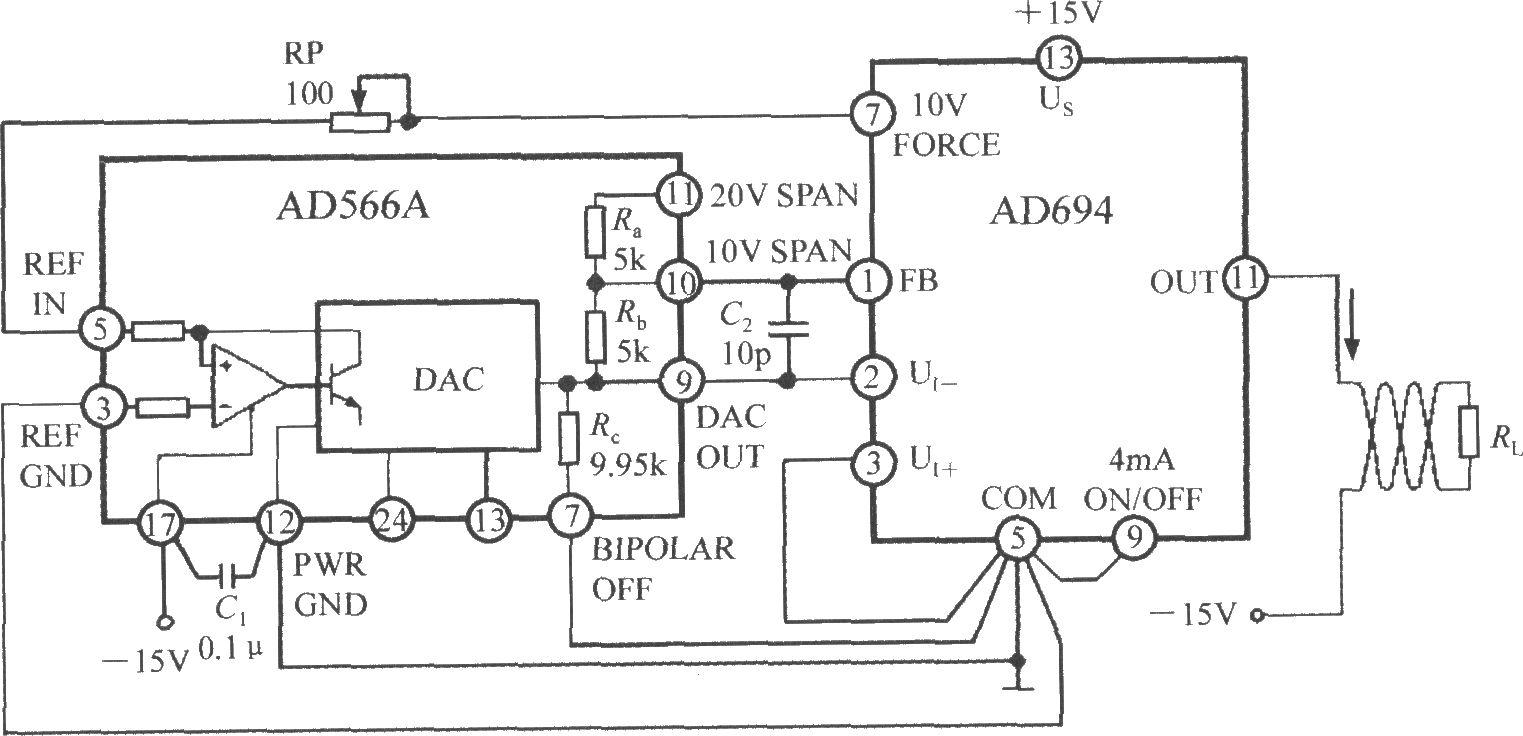 多功能传感信号调理器AD694用作数／模转换器(DAC)的电流环接口电