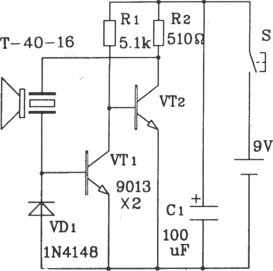 T/R-40系列通用型超声波发射/接收传感器电路图