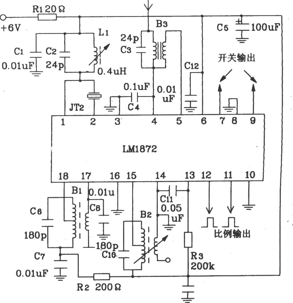 由LM1871/1872构成典型遥控发射、接收电路图