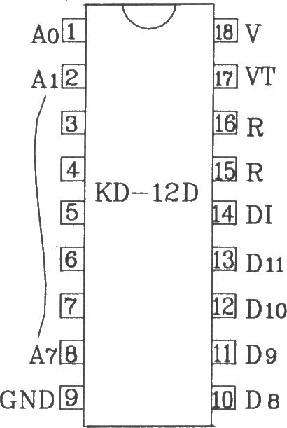 KD-12E/KD-12F构成4096路单一功能遥控发射/接收应用电路图