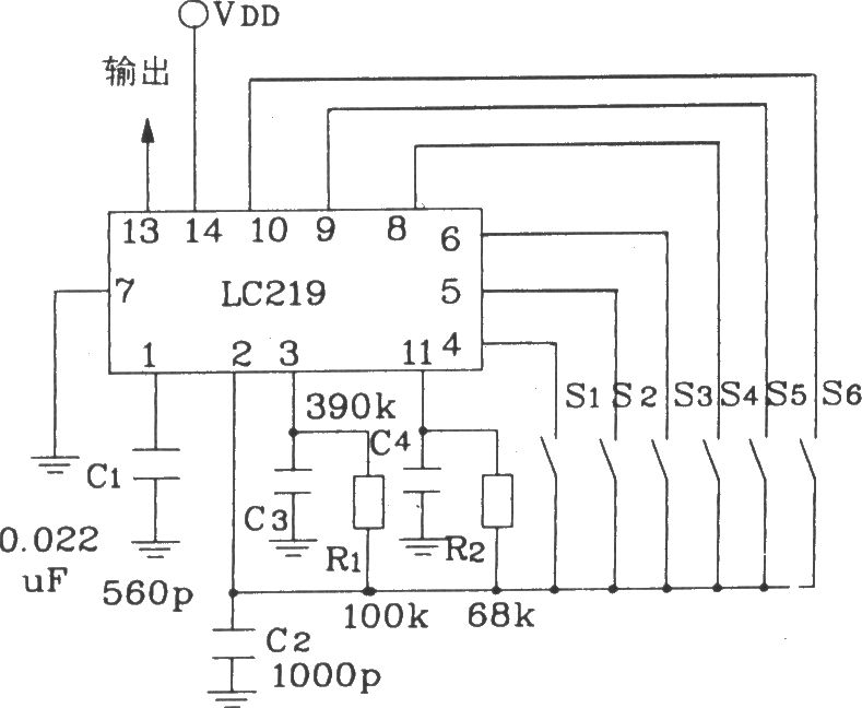 LC219/LC220A构成典型的遥控发射、接收应用电路