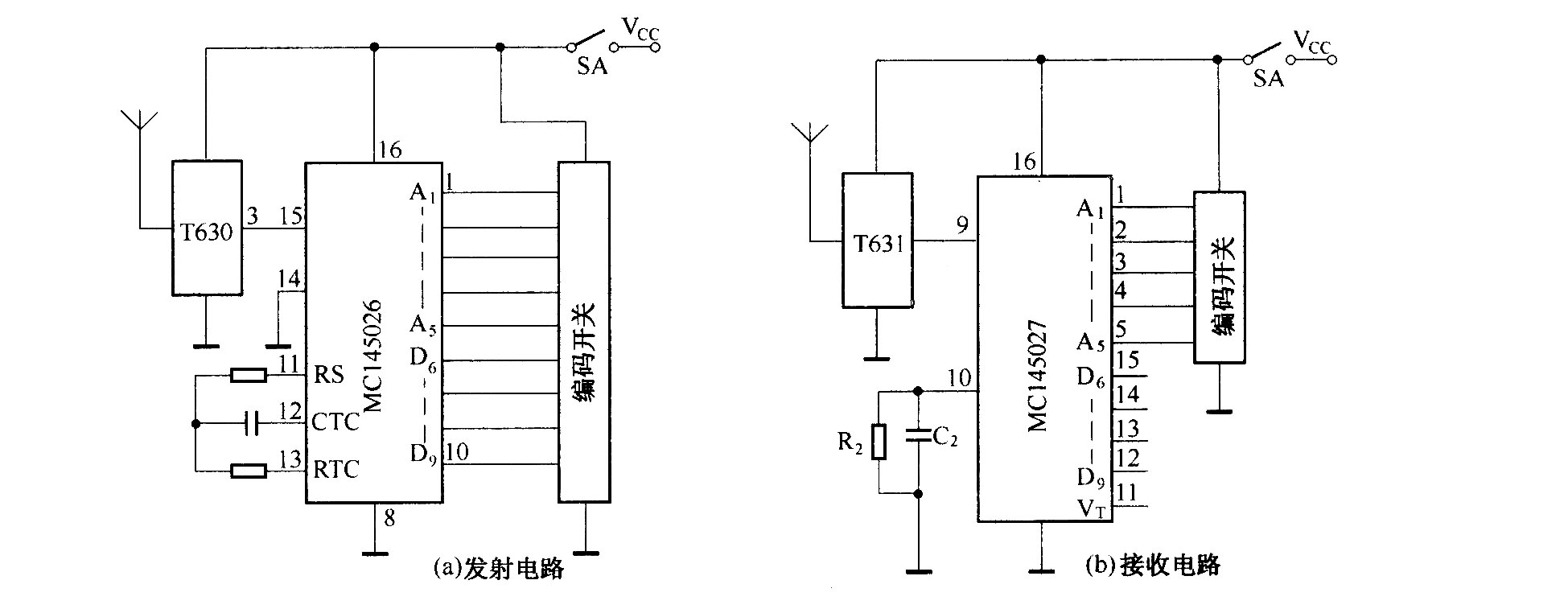 T630／T631组成的发射接收电路