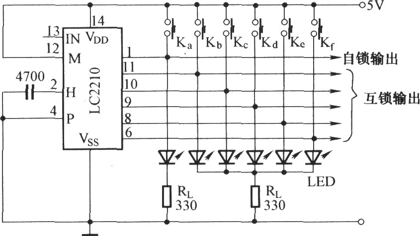 <b>LC2210互锁输出的应用电路</b>