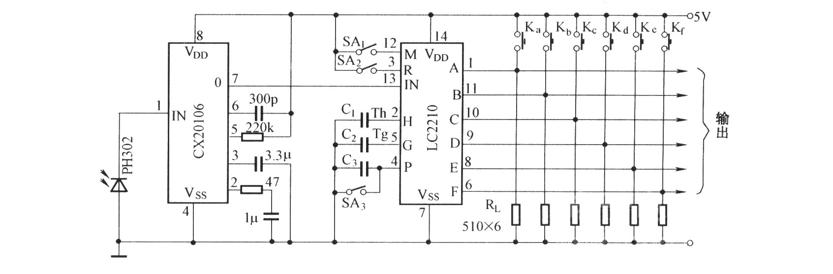 <b>LC2210的典型应用电路</b>