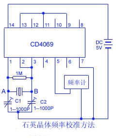 石英晶体频率校准方法电路