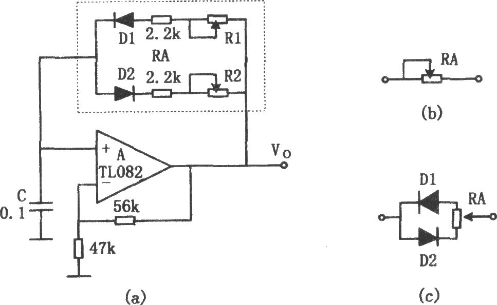 TL082构成的简单的矩形波发生电路