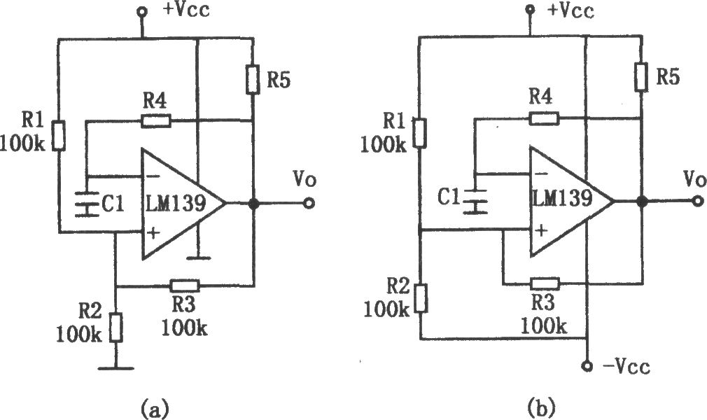 LM139构成的方波发生电路