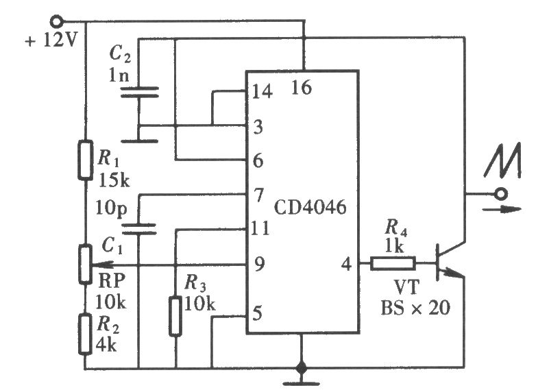 用CD4046组成的斜波发生器