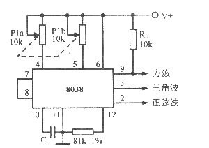 90～900Hz正弦波一方波一三角波振荡器