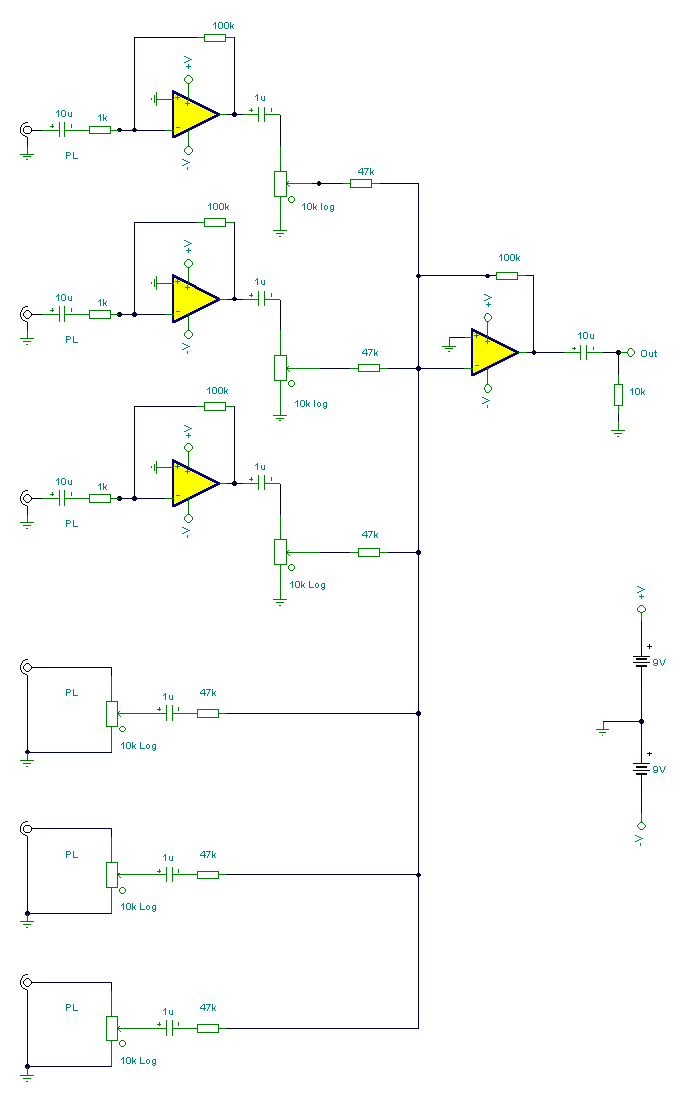 6通道输入混合器