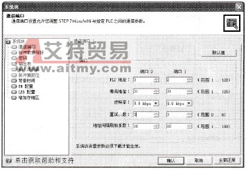 CPU通信端口设置对话框