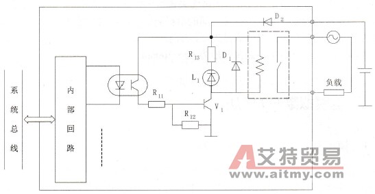 继电器型输出模板原理示意图