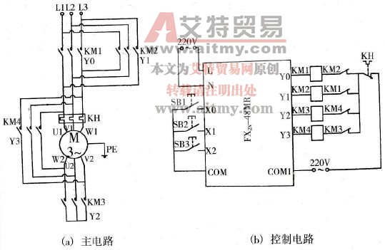 Y-△降压启动可逆运行电路