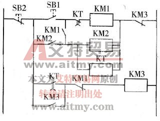 自耦变压器降压启动控制电路