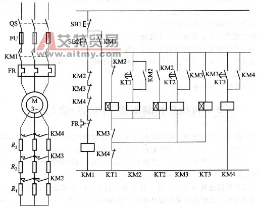 按时间原则控制转子电路串电阻启动控制电路