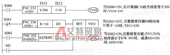 AND□比较触点应用例