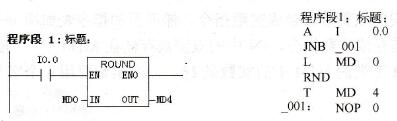 实数四舍五入为双整数指令示例