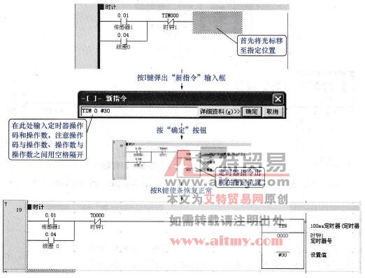 定时器指令的输入流程