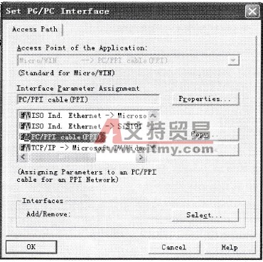 “Set PG/PC Interface”对话框