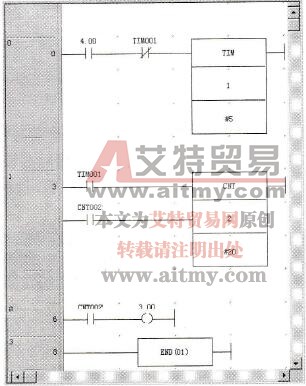具有定时器和计数器的程序的梯形图