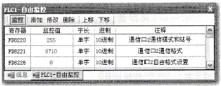 用自由监控设置通信参数