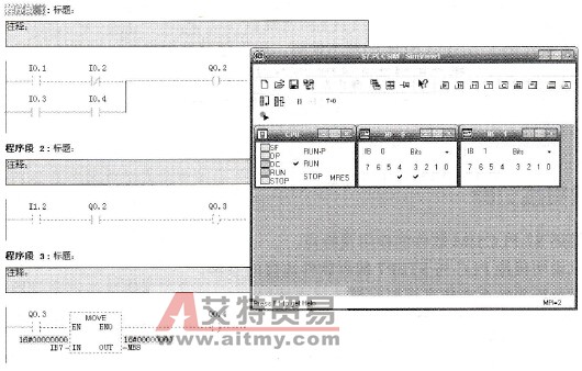 接通I0.3、I0.4时程序的运行情况